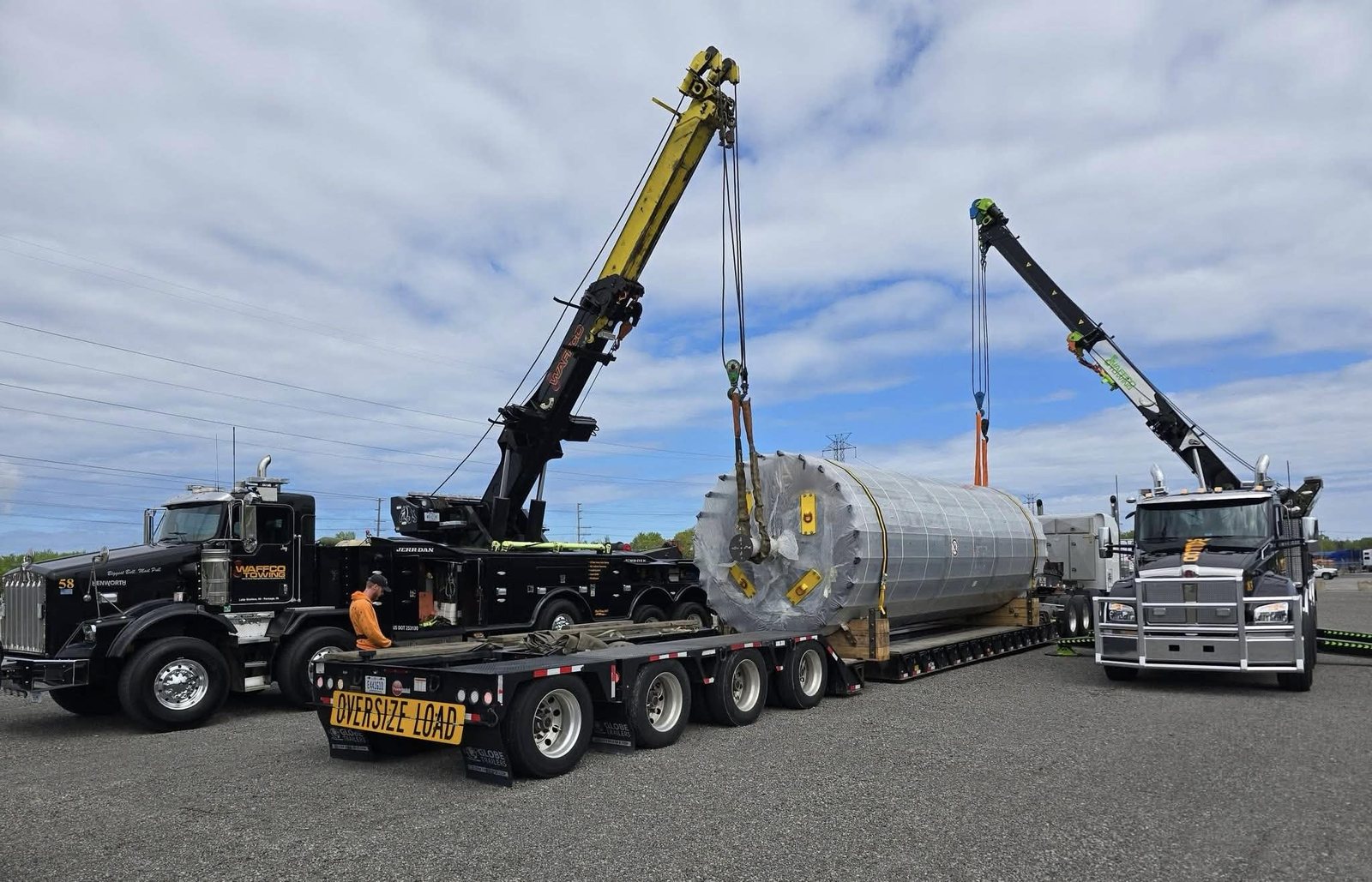 Waffco rotators lifting industrial cargo
